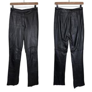 Wilsons Leather Maxima Black 100% Genuine Leather Straight Leg High Rise Pants